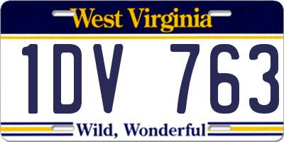 WV license plate 1DV763