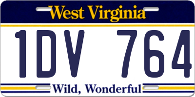 WV license plate 1DV764