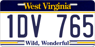 WV license plate 1DV765