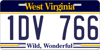 WV license plate 1DV766