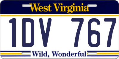 WV license plate 1DV767