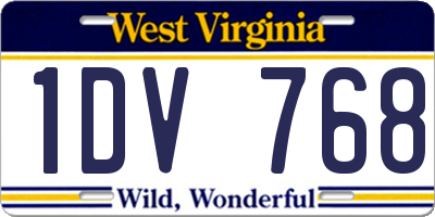 WV license plate 1DV768