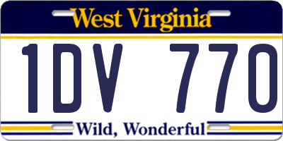 WV license plate 1DV770