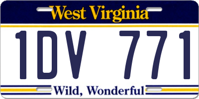 WV license plate 1DV771