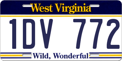 WV license plate 1DV772