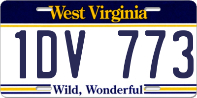 WV license plate 1DV773