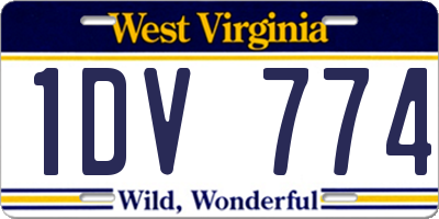 WV license plate 1DV774