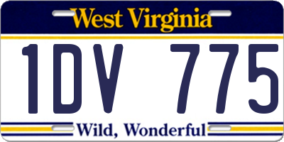 WV license plate 1DV775