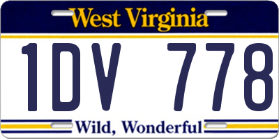 WV license plate 1DV778