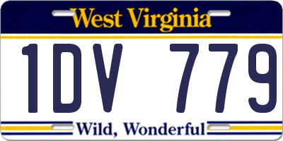 WV license plate 1DV779