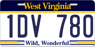WV license plate 1DV780