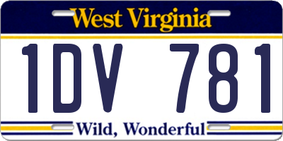 WV license plate 1DV781
