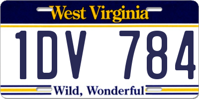WV license plate 1DV784