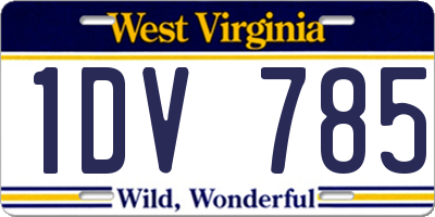 WV license plate 1DV785