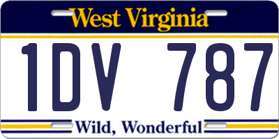WV license plate 1DV787