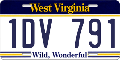 WV license plate 1DV791