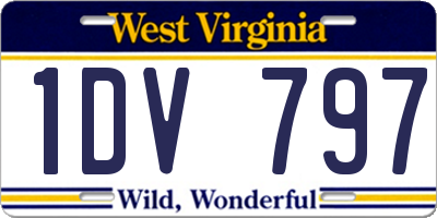 WV license plate 1DV797