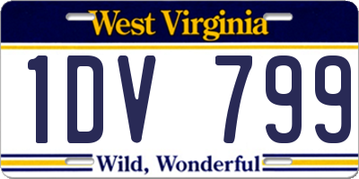 WV license plate 1DV799