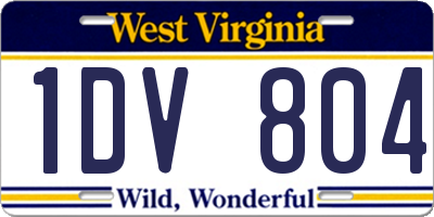 WV license plate 1DV804