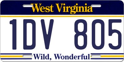 WV license plate 1DV805