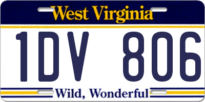 WV license plate 1DV806