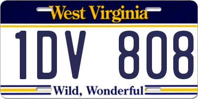 WV license plate 1DV808