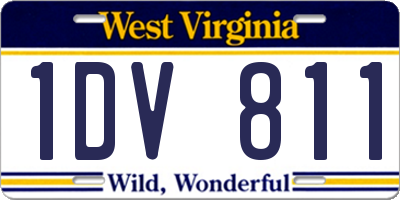 WV license plate 1DV811