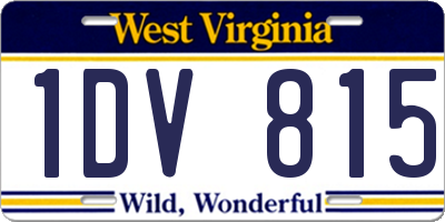 WV license plate 1DV815