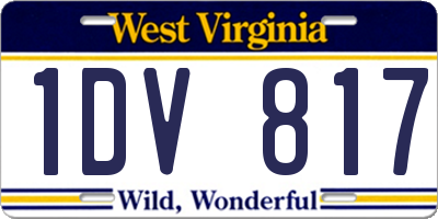 WV license plate 1DV817