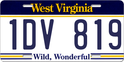 WV license plate 1DV819