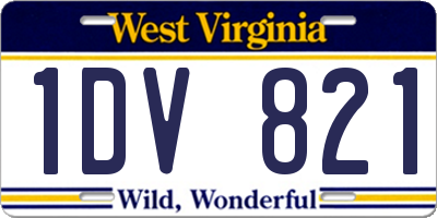 WV license plate 1DV821