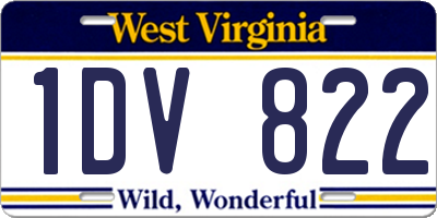 WV license plate 1DV822