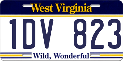 WV license plate 1DV823