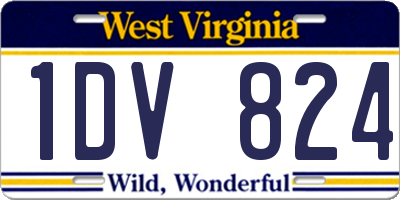 WV license plate 1DV824
