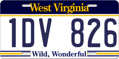 WV license plate 1DV826