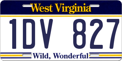 WV license plate 1DV827