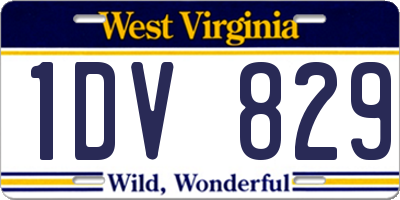 WV license plate 1DV829