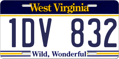 WV license plate 1DV832