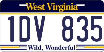 WV license plate 1DV835