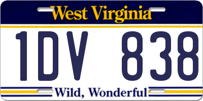 WV license plate 1DV838