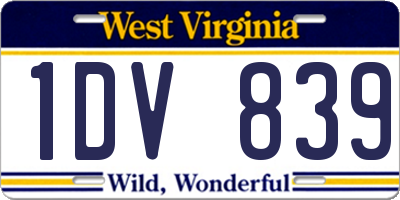 WV license plate 1DV839