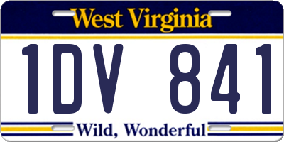 WV license plate 1DV841