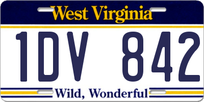 WV license plate 1DV842