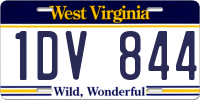 WV license plate 1DV844