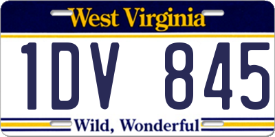 WV license plate 1DV845