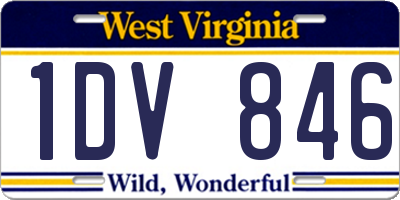WV license plate 1DV846