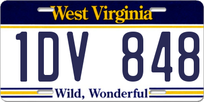 WV license plate 1DV848