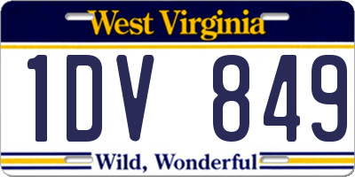 WV license plate 1DV849