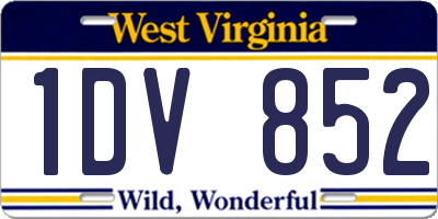 WV license plate 1DV852