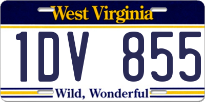 WV license plate 1DV855